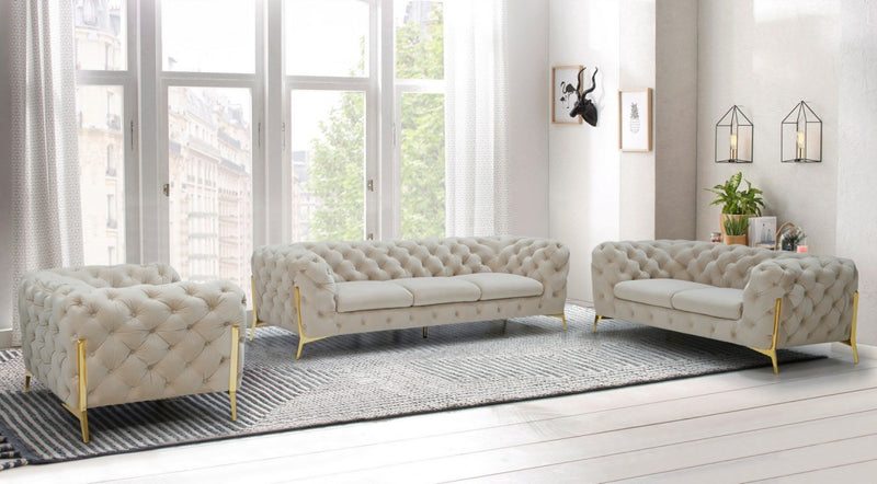 Divani Casa Quincey - Transitional Velvet Sofa Set