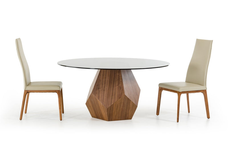 Modrest Rackham Modern Walnut Round Dining Table