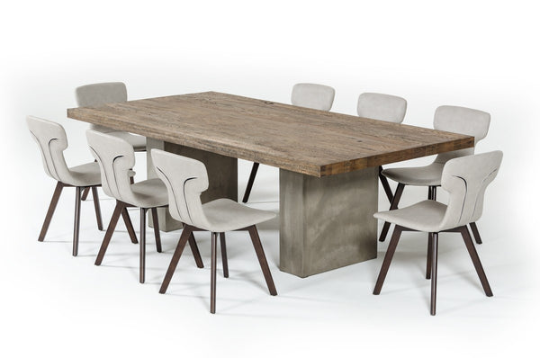 Modrest Renzo Modern Oak & Concrete Dining Table