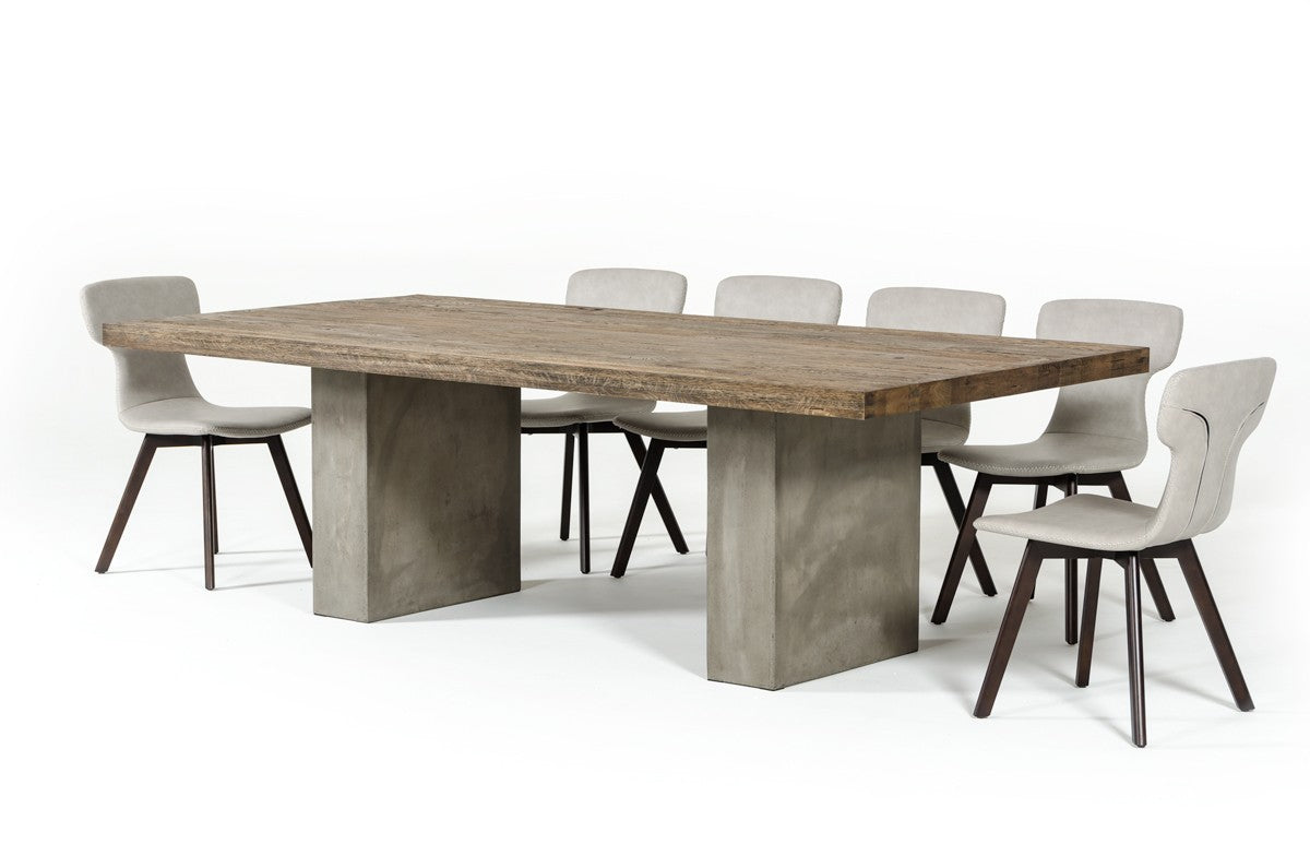 Modrest Renzo Modern Oak & Concrete Dining Table