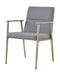 Modrest Sabri - Contemporary Grey & Antique Brass Arm Dining Chair