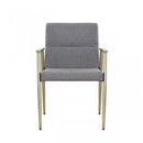 Modrest Sabri - Contemporary Grey & Antique Brass Arm Dining Chair