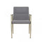 Modrest Sabri - Contemporary Grey & Antique Brass Arm Dining Chair