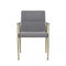 Modrest Sabri - Contemporary Grey & Antique Brass Arm Dining Chair