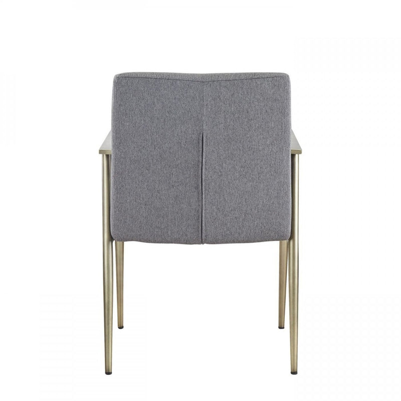 Modrest Sabri - Contemporary Grey & Antique Brass Arm Dining Chair