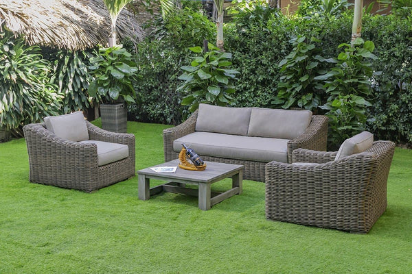 Renava Sapelo Outdoor Beige Wicker Sofa Set