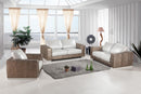 Divani Casa Cordova Modern Bronze & White Leather Sofa Set