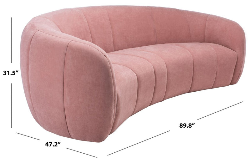 Alliya Channel  Tufted Curved Sofa  by Hollywood Glam