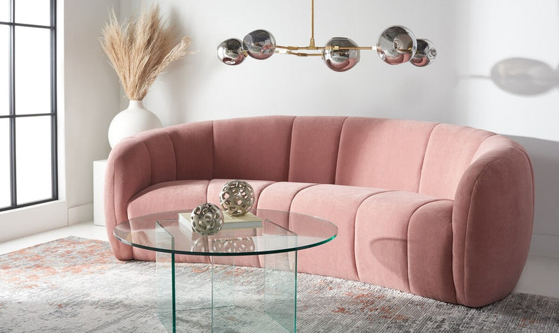 Alliya Channel  Tufted Curved Sofa  by Hollywood Glam