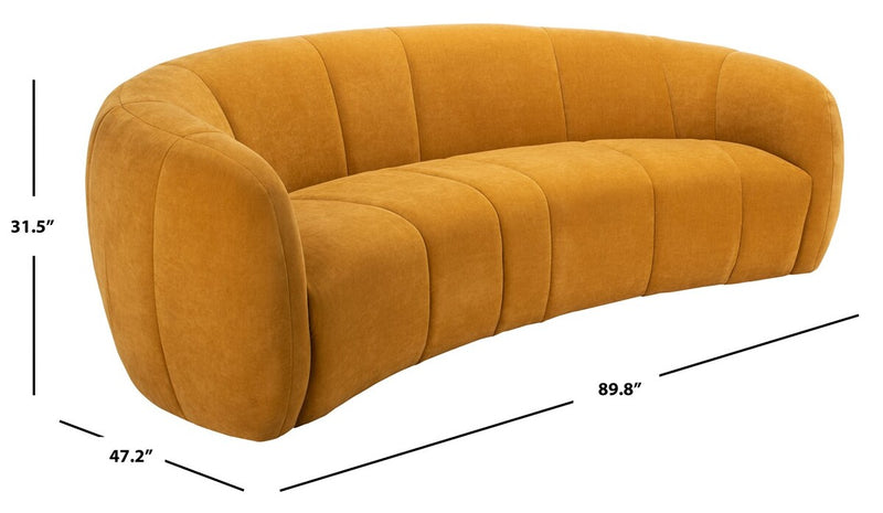 Alliya Channel  Tufted Curved Sofa  by Hollywood Glam