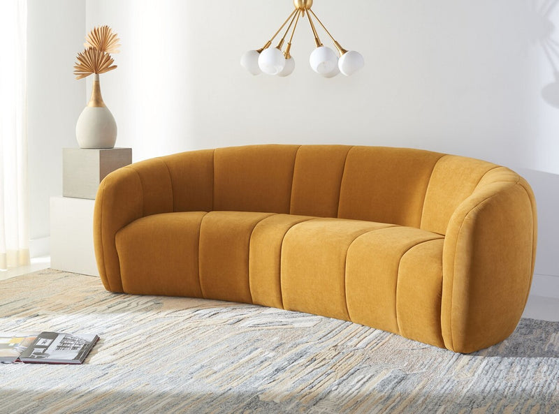 Alliya Channel  Tufted Curved Sofa  by Hollywood Glam