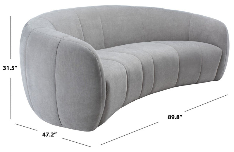 Alliya Channel  Tufted Curved Sofa  by Hollywood Glam