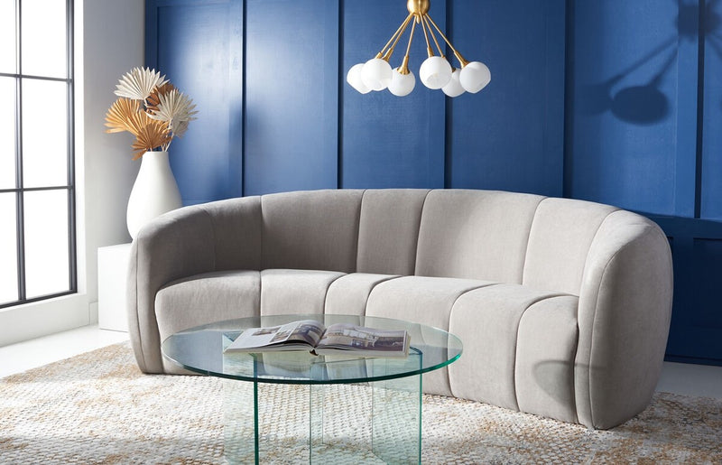 Alliya Channel  Tufted Curved Sofa  by Hollywood Glam