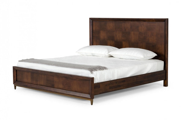 Modrest Shane - Modern Acacia & Brass Bed