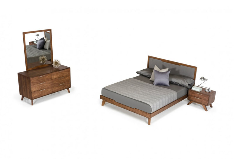 Nova Domus Soria Modern Grey & Walnut Bedroom Set by Hollywood Glam