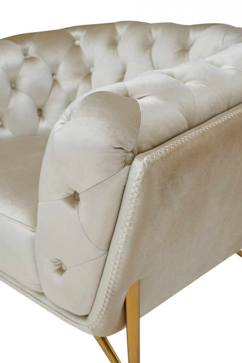 Divani Casa Stella - Transitional Beige Velvet Sofa Set