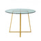 Modrest Swain - Modern Clear Glass & Gold Round Dining Table