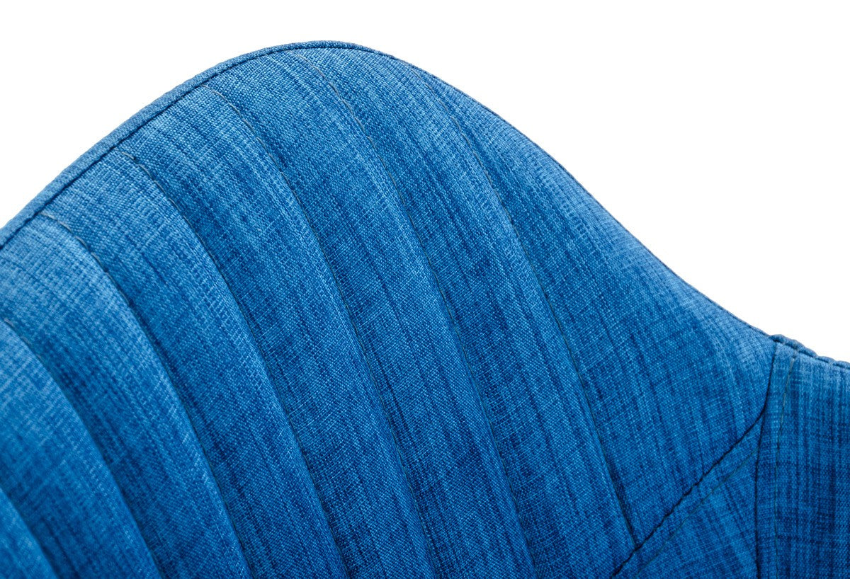 Modrest Synergy Modern Blue Fabric Dining Arm Chair
