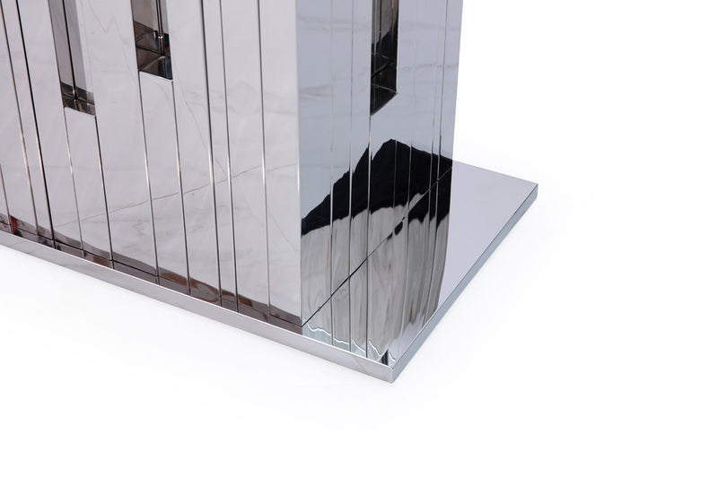 Modrest Edwin Modern Glass & Stainless Steel Dining Table