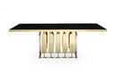 Modrest Griffith Modern Black Glass & Gold Dining Table