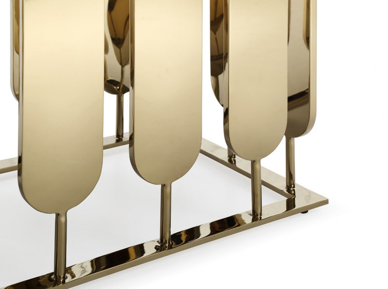 Modrest Griffith Modern Black Glass & Gold Dining Table