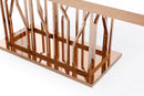 Modrest Marston Modern White Marble & Rosegold Dining Table