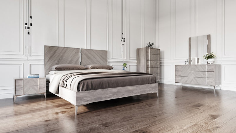 Nova Domus Alexa Italian Modern Grey Bed