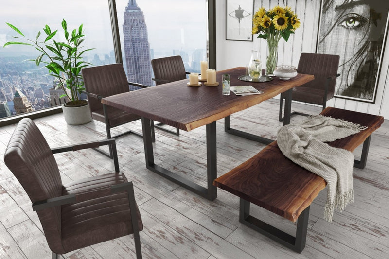 Modrest Taylor Modern Live Edge Wood Small Dining Bench