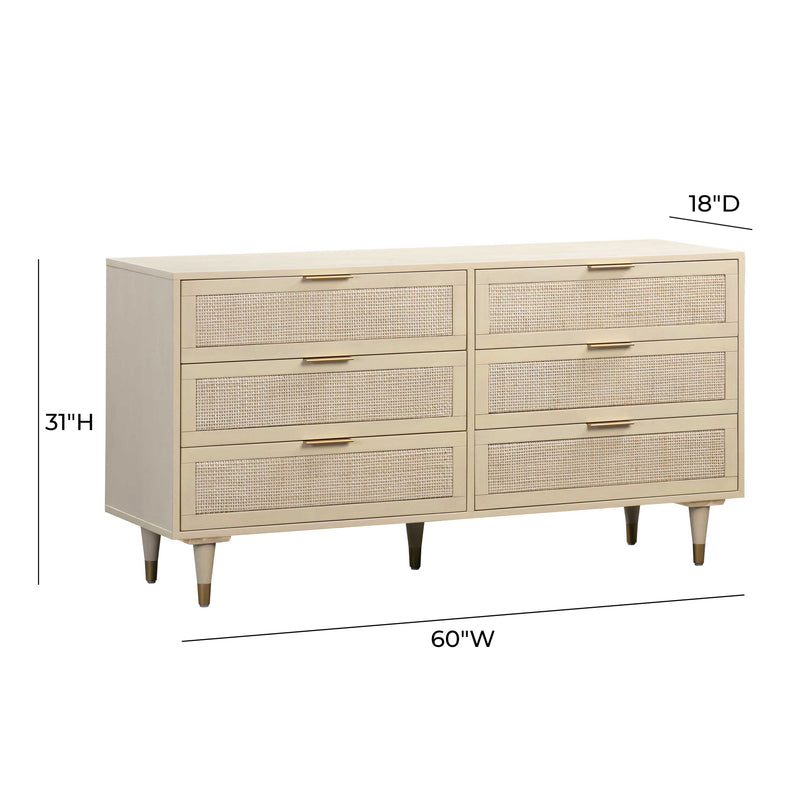Sierra Buttermilk 6 Drawer Dresser