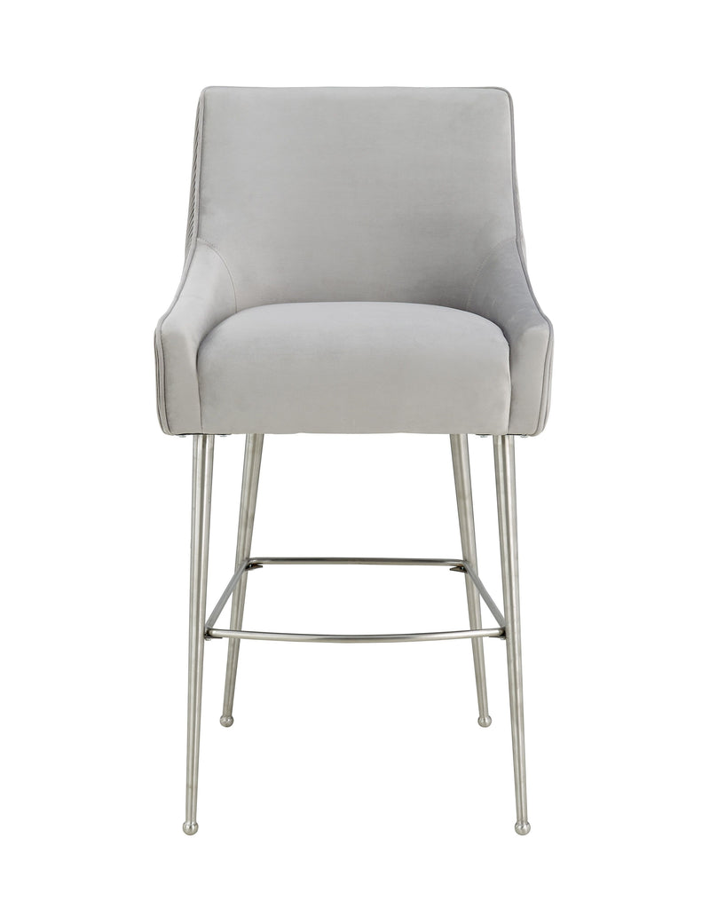 Beatrix Pleated Velvet Bar Stool