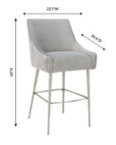 Beatrix Pleated Velvet Bar Stool