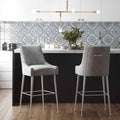Beatrix Pleated Velvet Bar Stool