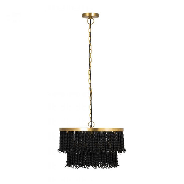 Krish Black Beaded Pendant