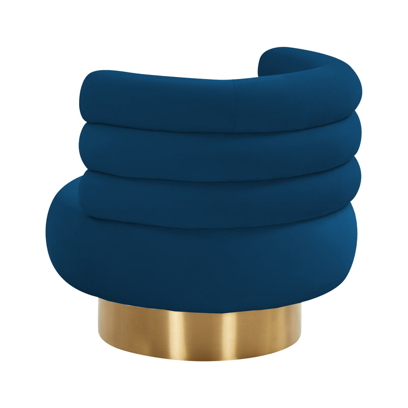 Naomi Navy Velvet Swivel Chair