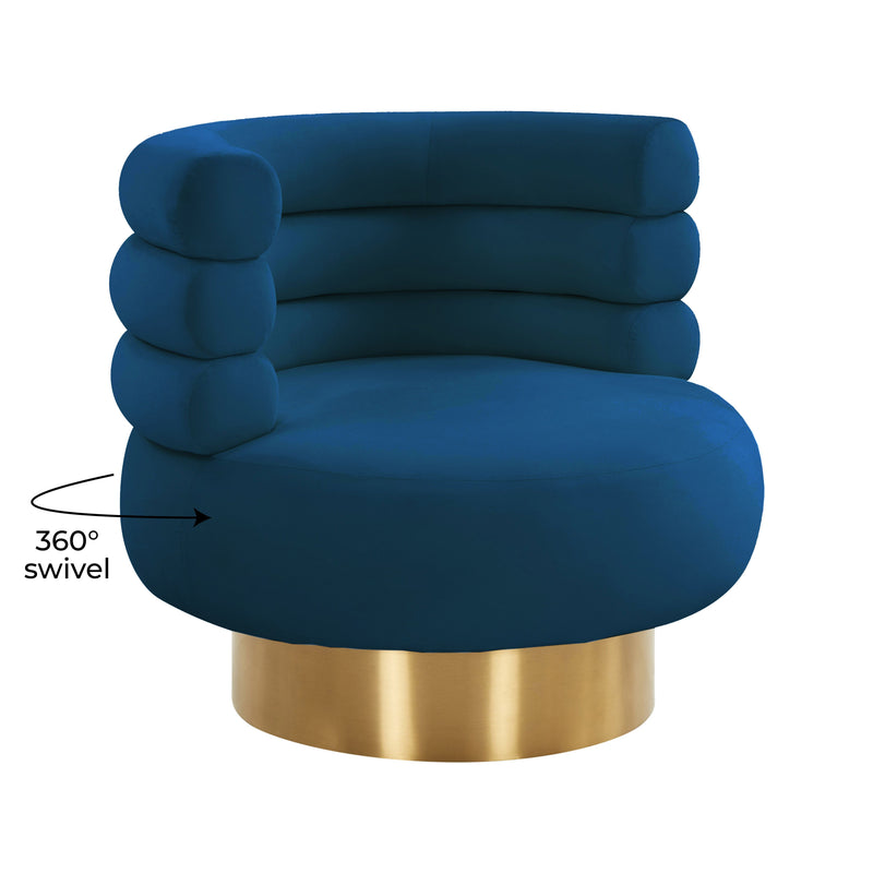 Naomi Navy Velvet Swivel Chair