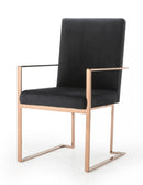 Modrest Trea - Modern Black Velvet & Rosegold Dining Chair