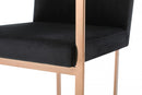 Modrest Trea - Modern Black Velvet & Rosegold Dining Chair