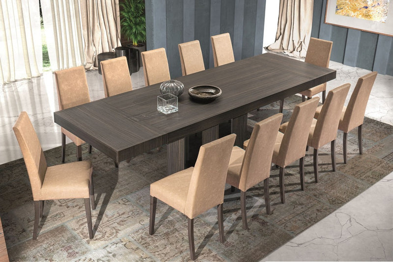 Nova Domus Unico - Modern Dark Eucalyptus Extendable Dining Table