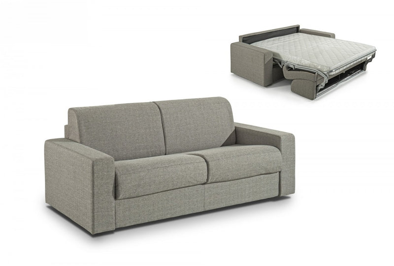 Modrest Made in Italy Urrita - Modern Gray Fabric Sofa Bed w/ Queen Size Mattress