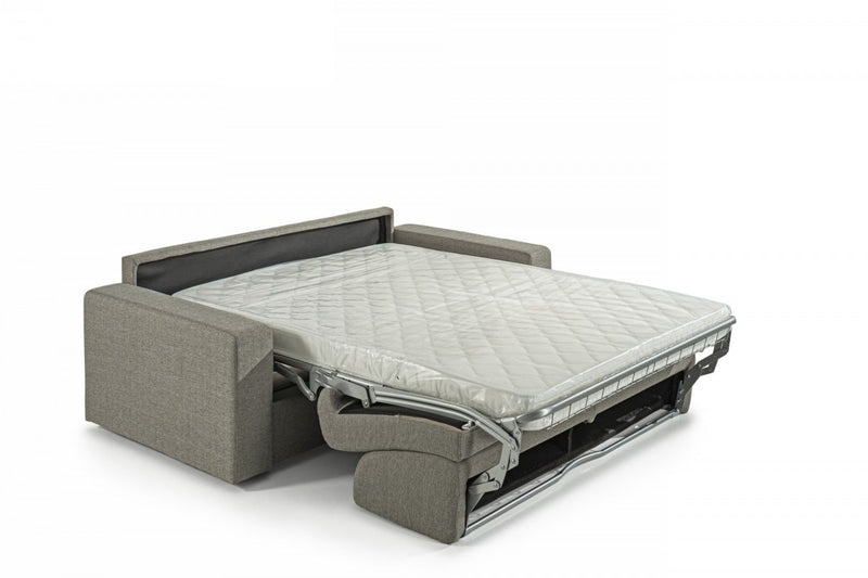 Modrest Made in Italy Urrita - Modern Gray Fabric Sofa Bed w/ Queen Size Mattress