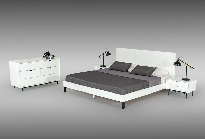 Nova Domus Valencia Contemporary White Bed