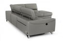 Divani Casa Versa - Modern Grey Teco-Leather Left Facing Sectional Sofa with Recliner