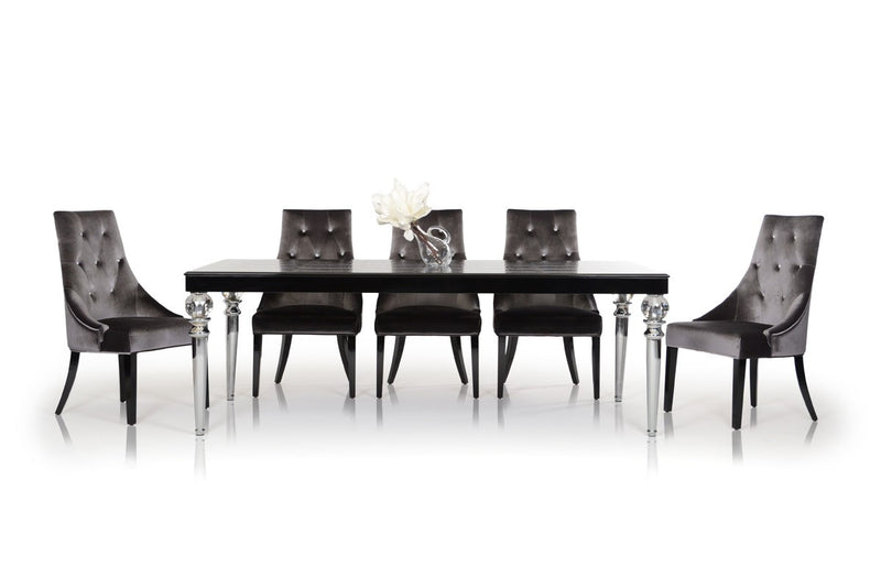 A&X Baccarat - Transitional Black Crocodile Lacquer Dining Table picture image