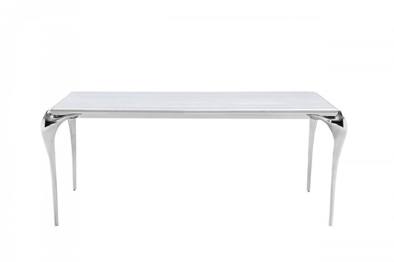 Modrest Vince - Modern Faux Marble & Stainless Steel Dining Table