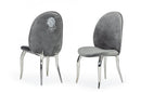 Modrest Vince - Modern Grey Velvet Dining Chair Set of 2