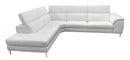 Coronelli Collezioni Viola - Italian Contemporary Grey Leather Left Facing Sectional Sofa