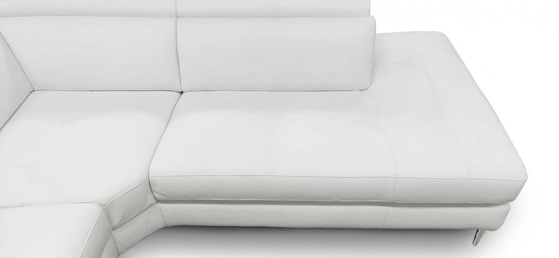 Coronelli Collezioni Viola - Italian Contemporary Grey Leather Left Facing Sectional Sofa