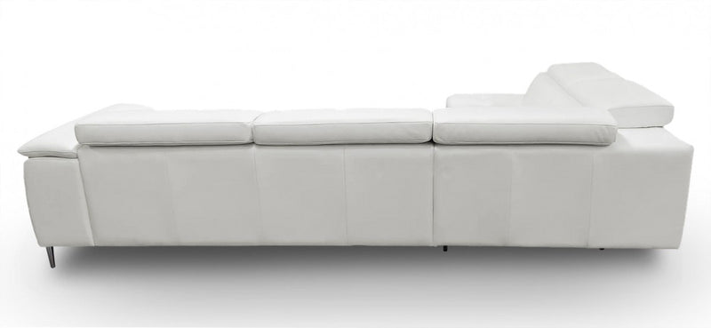 Coronelli Collezioni Viola - Italian Contemporary Grey Leather Left Facing Sectional Sofa