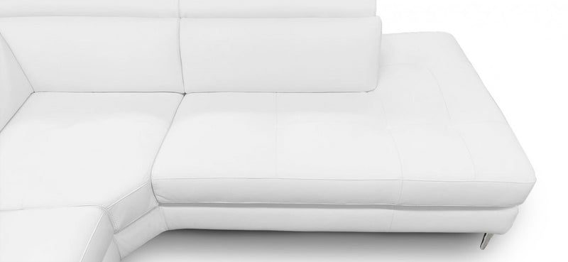 Coronelli Collezioni Viola - Italian Contemporary White Leather Right Facing Sectional Sofa