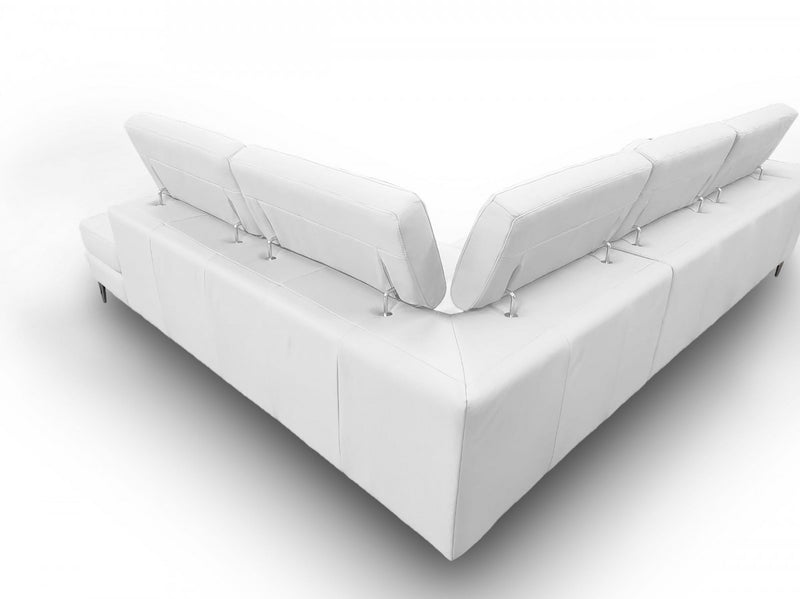 Coronelli Collezioni Viola - Italian Contemporary White Leather Right Facing Sectional Sofa